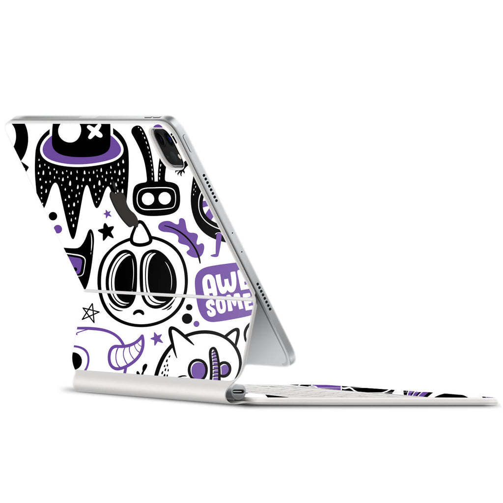 Apple Magic Keyboard iPad 11-inch (2021, Gen 3) Doodles monster purple skins