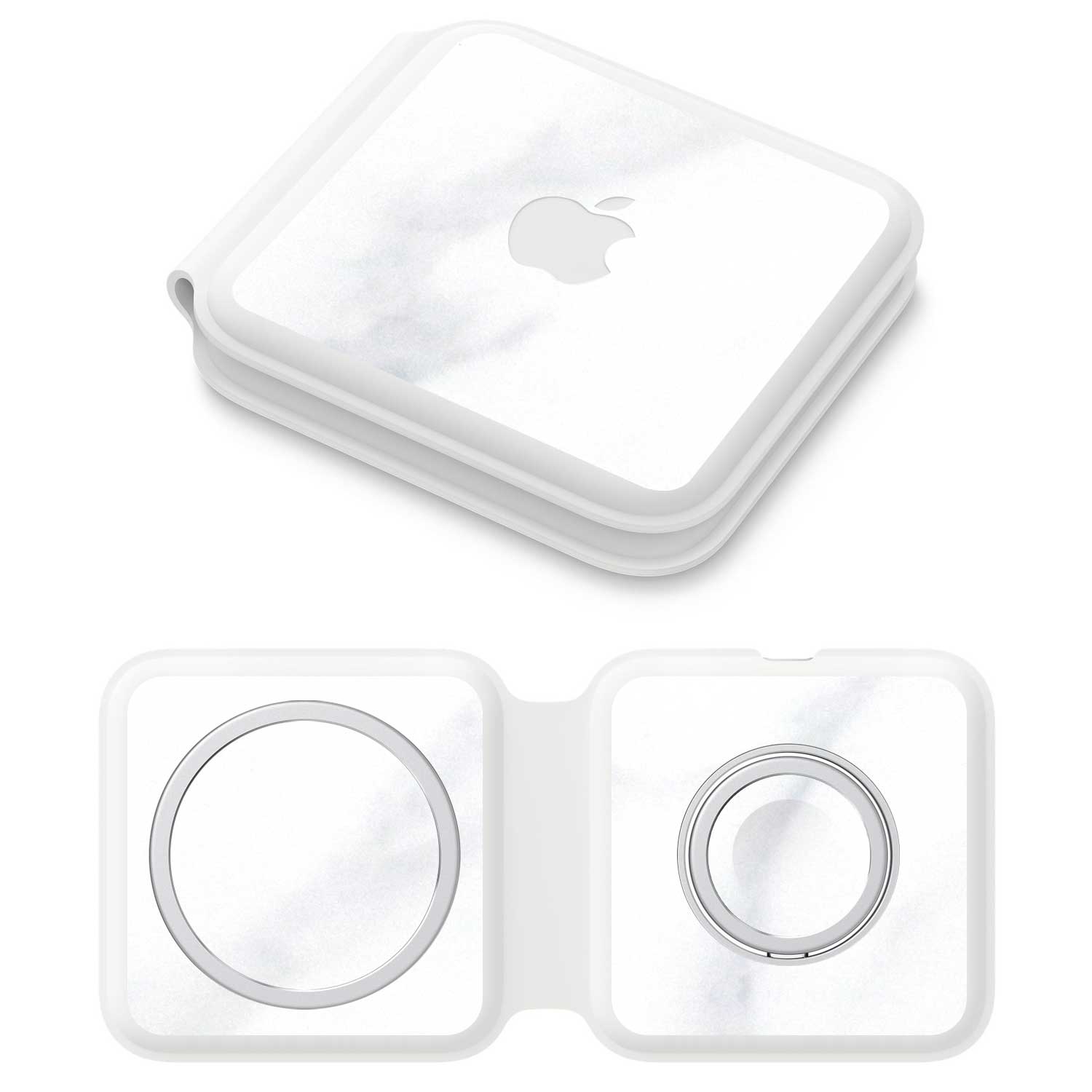 Apple MagSafe Duo Charger White marble skins
