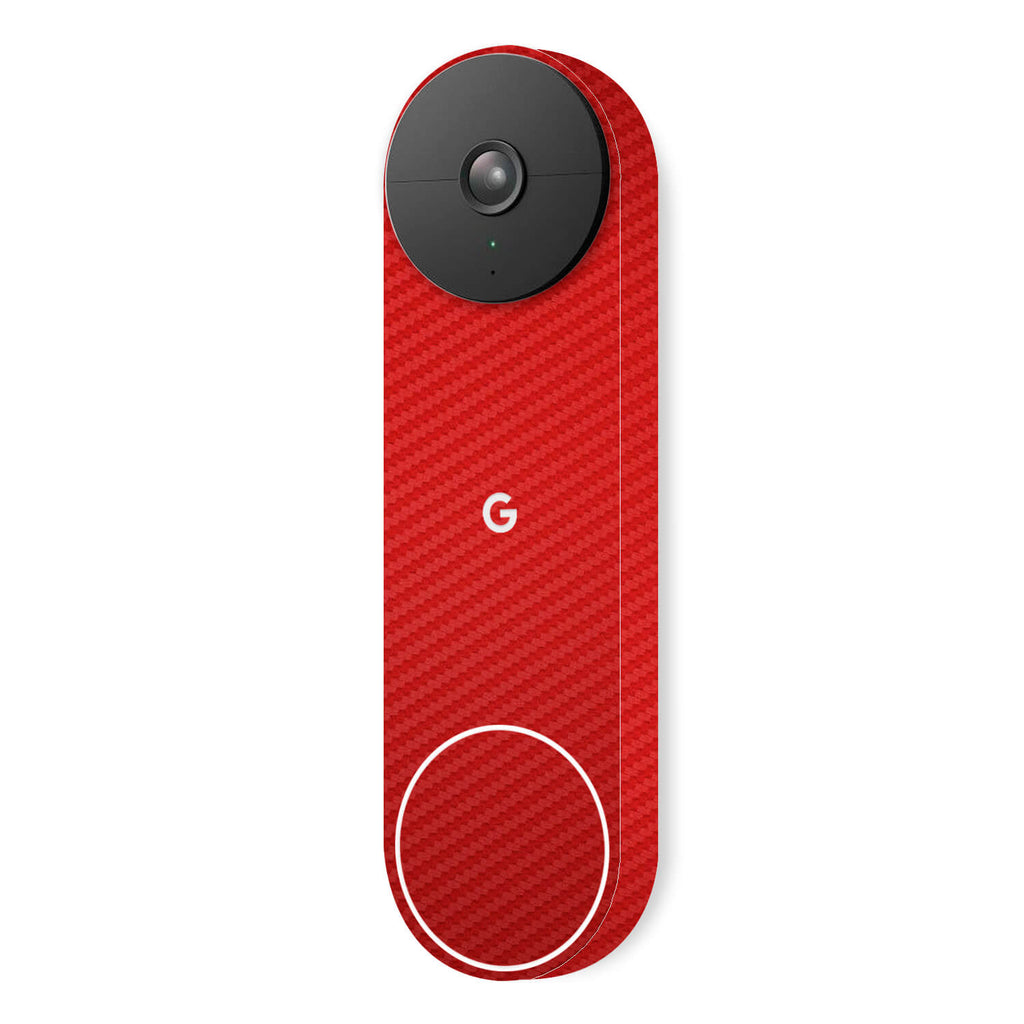 Google Nest Hello Doorbell (Battery) Red carbon fibre skins