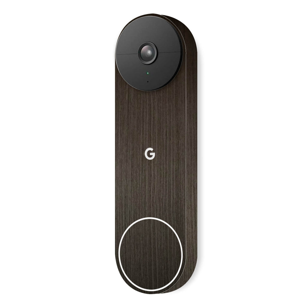 Google Nest Hello Doorbell (Battery) Silverblack wood skins