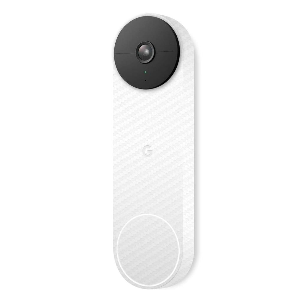 Google Nest Hello Doorbell (Battery) White carbon fibre skins