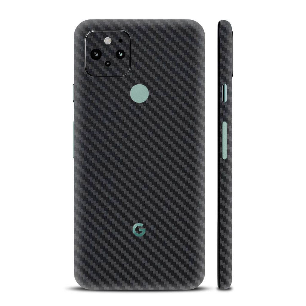 Google Pixel 5 Black Carbon Fibre Skins