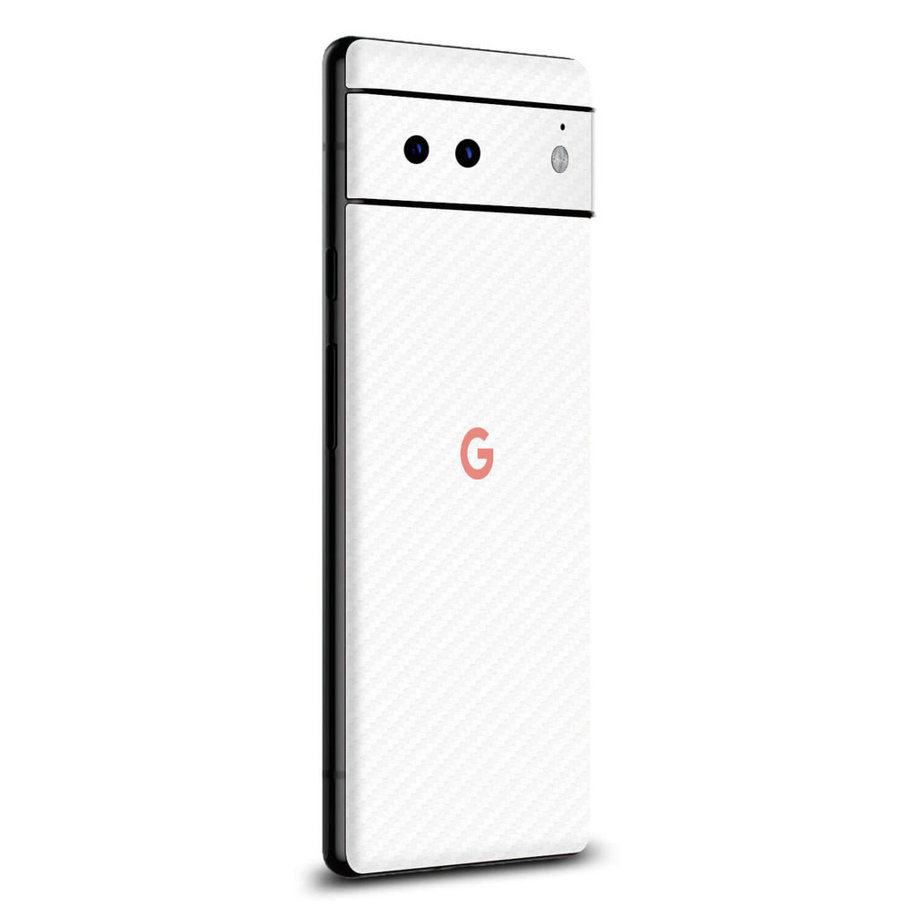 Google Pixel 6 White carbon fibre skins