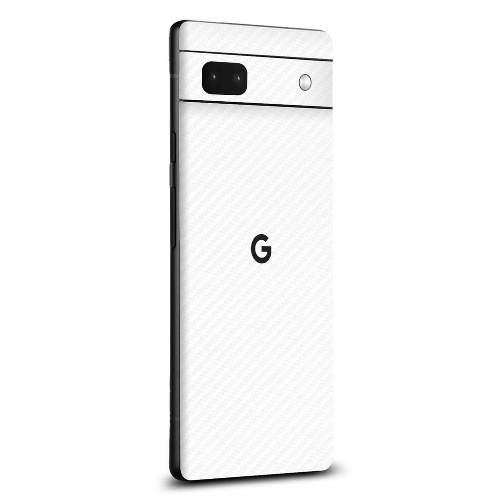 Google Pixel 6a White carbon fibre skins