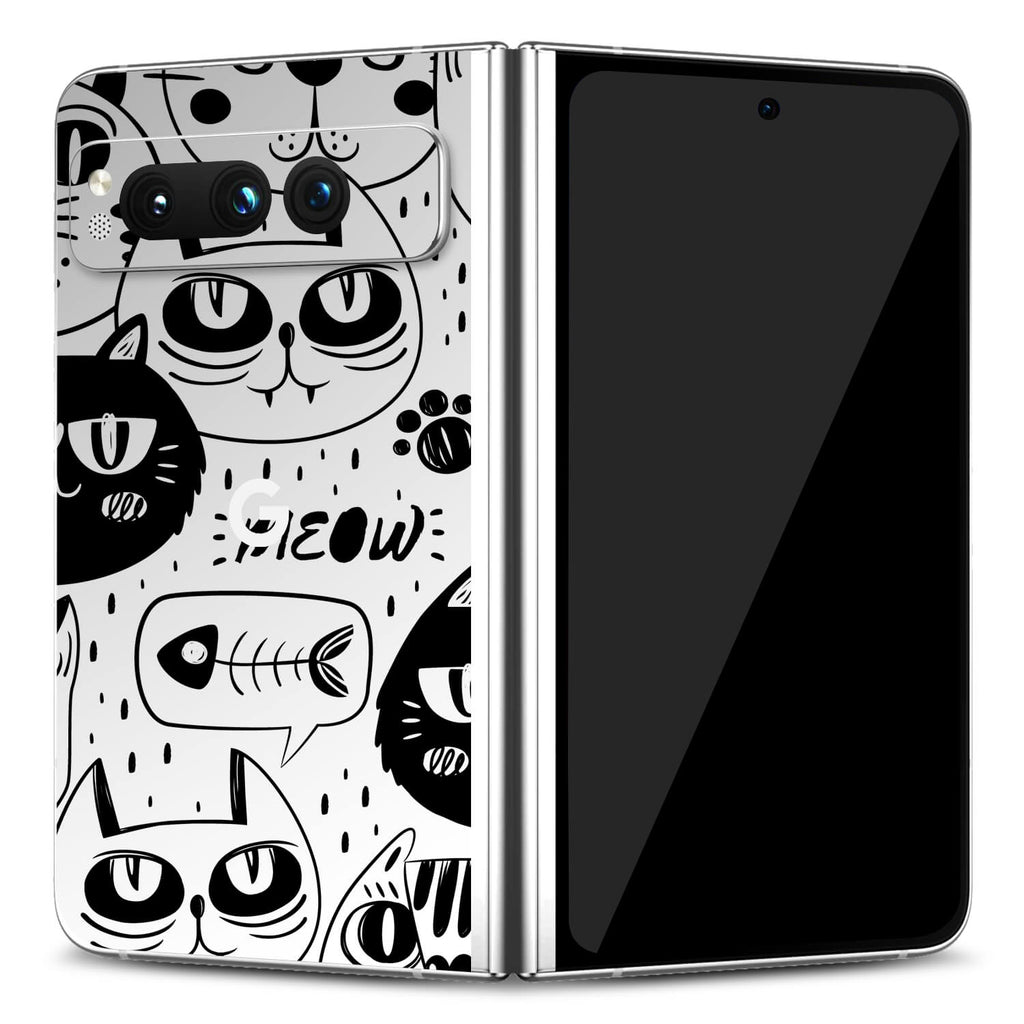 Google Pixel Fold Doodles cat skins