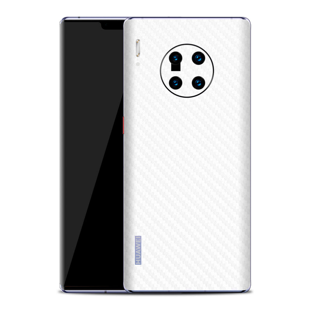 Huawei Mate 30 Pro White Carbon Fibre Skins