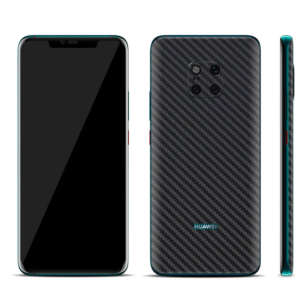 Huawei Mate 20 Pro Black Carbon Fibre Skins