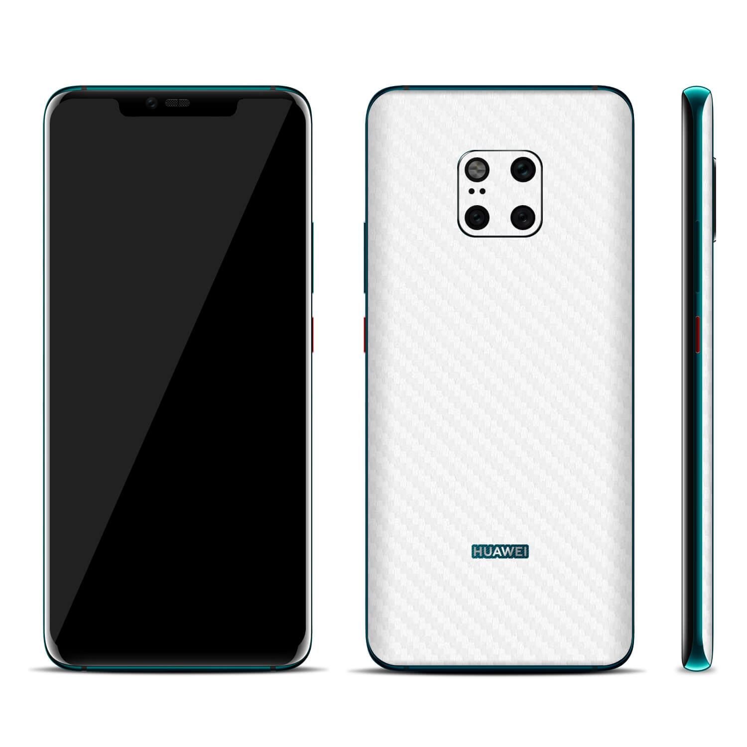 Huawei Mate 20 Pro White Carbon Fibre Skins