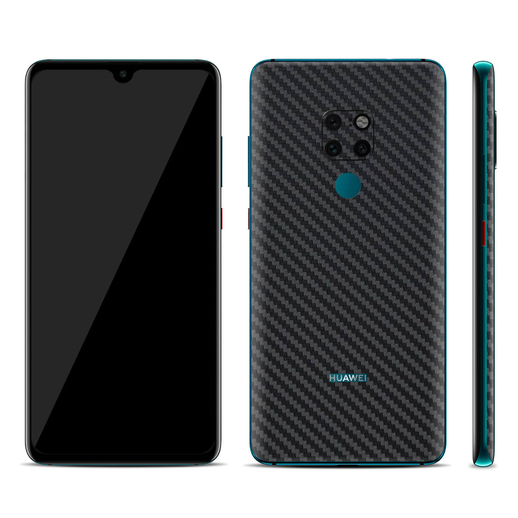 Huawei Mate 20 Black Carbon Fibre Skins