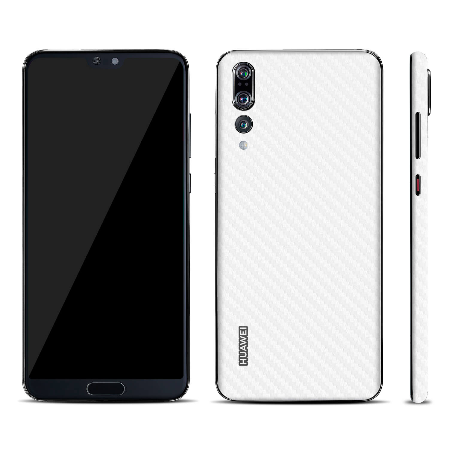 Huawei P20 Pro White Carbon Fibre Skins
