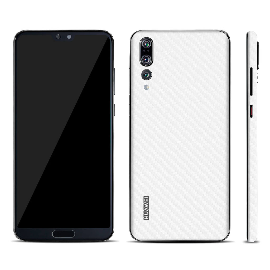 Huawei P20 Pro White Carbon Fibre Skins