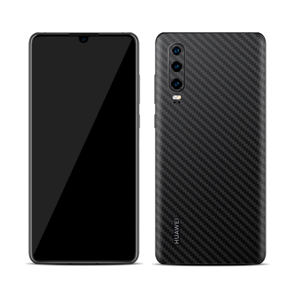 Huawei P30 Black Carbon Fibre Skins