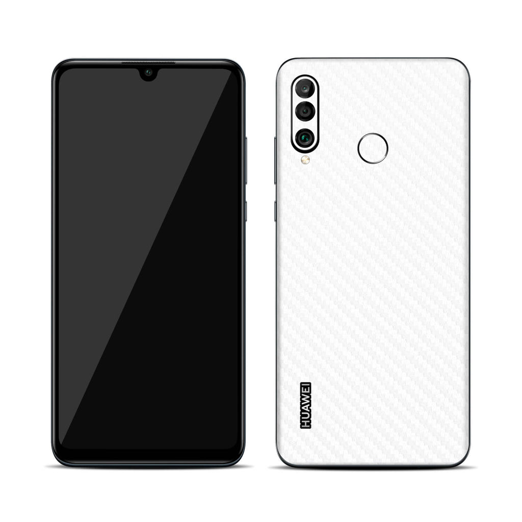 Huawei P30 Lite White Carbon Fibre Skins