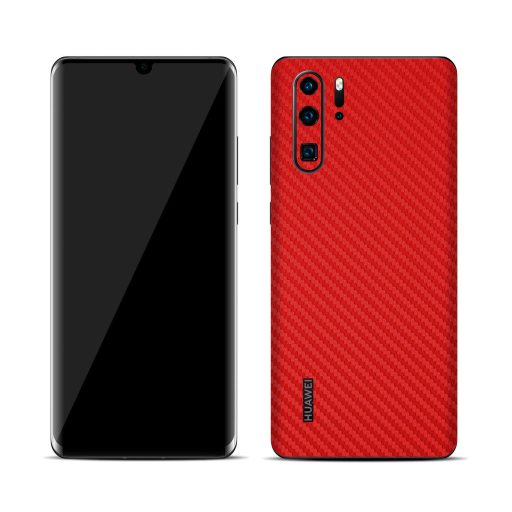 Huawei P30 Pro Red Carbon Fibre Skins