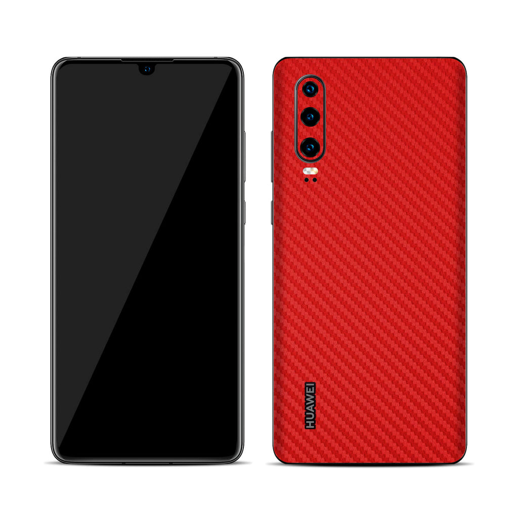 Huawei P30 Red Carbon Fibre Skins