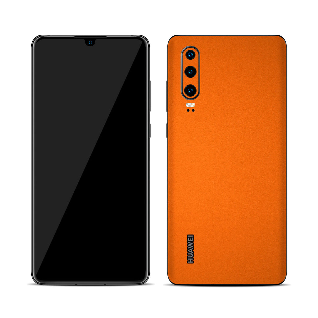 Huawei P30 Textured Matt Orange Skins