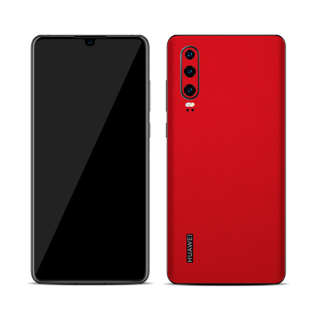 Huawei P30 Textured Matt Red Skins