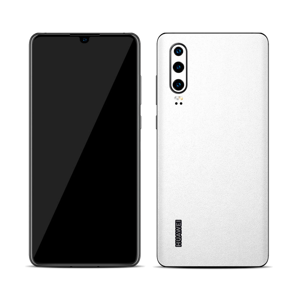 Huawei P30 Textured Matt White Skins