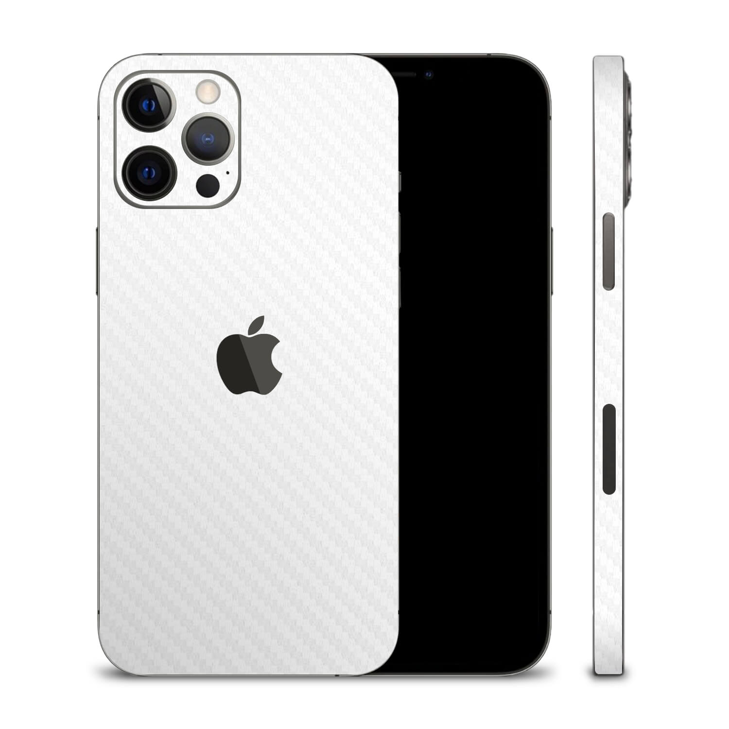 iPhone 12 Pro White Carbon Fibre Skins