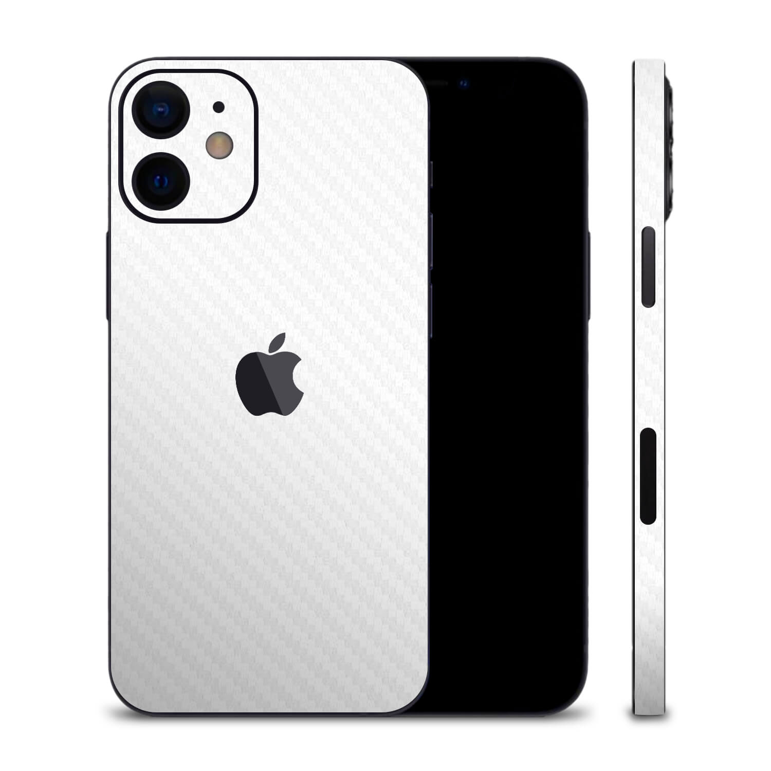 iPhone 12 Mini White Carbon Fibre Skins