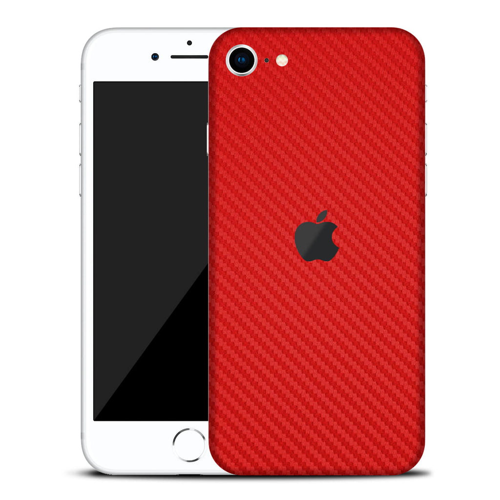 iPhone SE (2022, Gen 3) Red carbon fibre skins