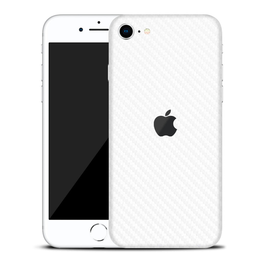 iPhone SE (2020, Gen 2) White Carbon Fibre Skins