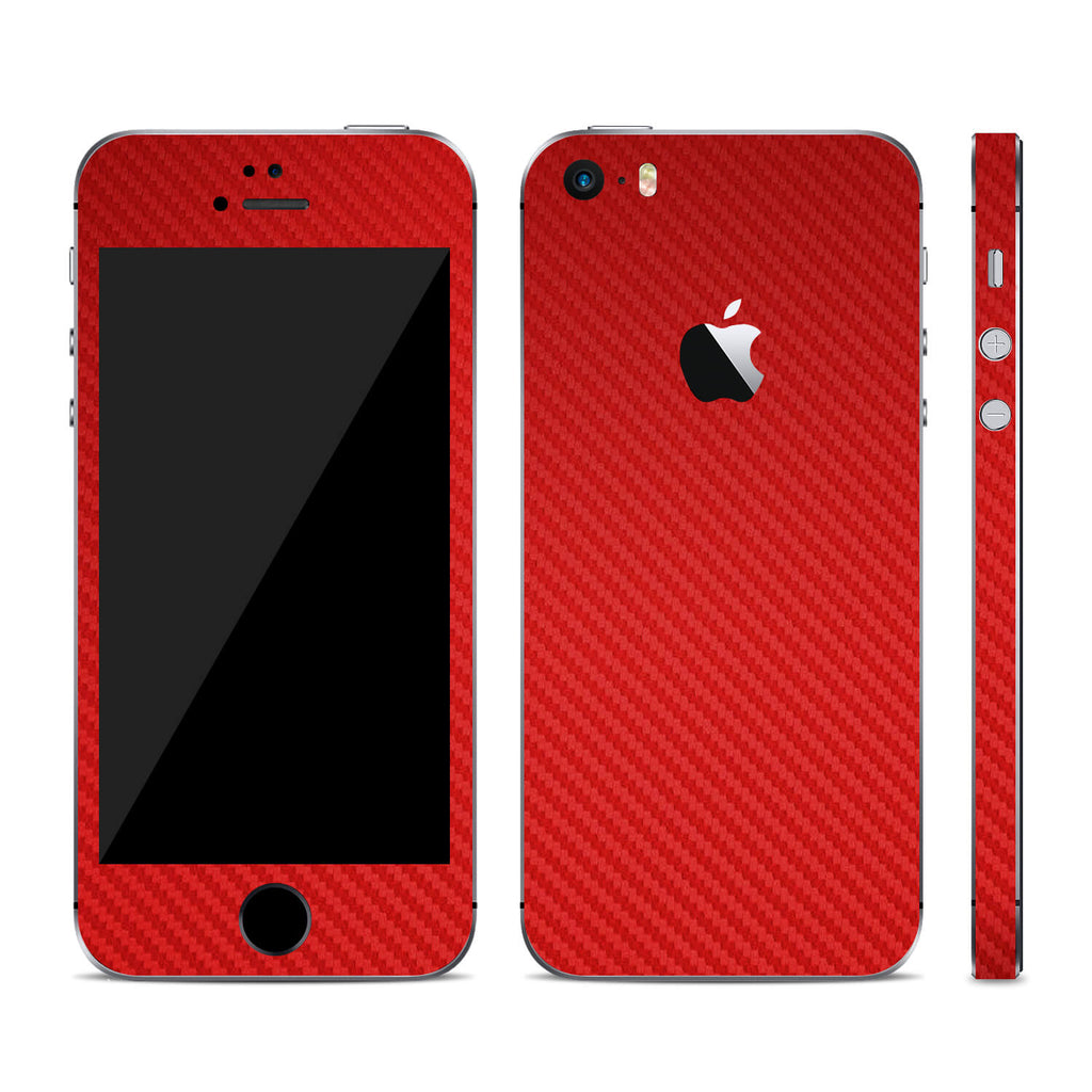 iPhone SE Red Carbon Fibre Skins