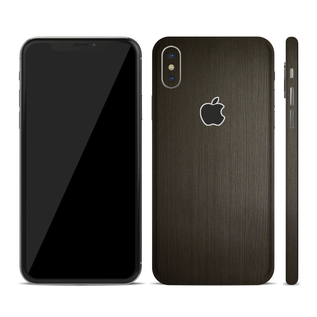 iPhone X Silverblack Wood Skins
