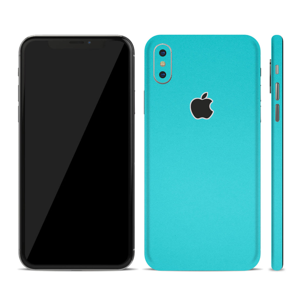iPhone X Textured Matt Turquoise Skins