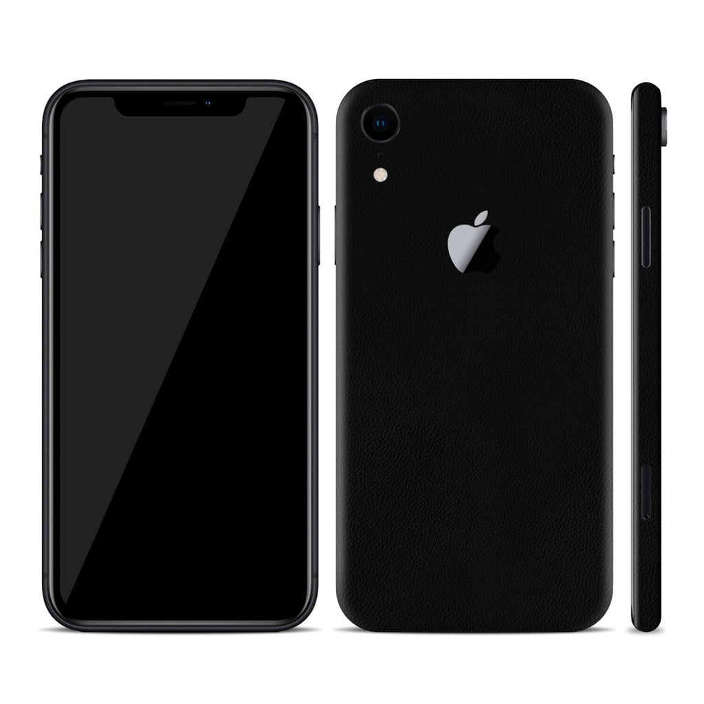 iPhone XR Black Leather Skins