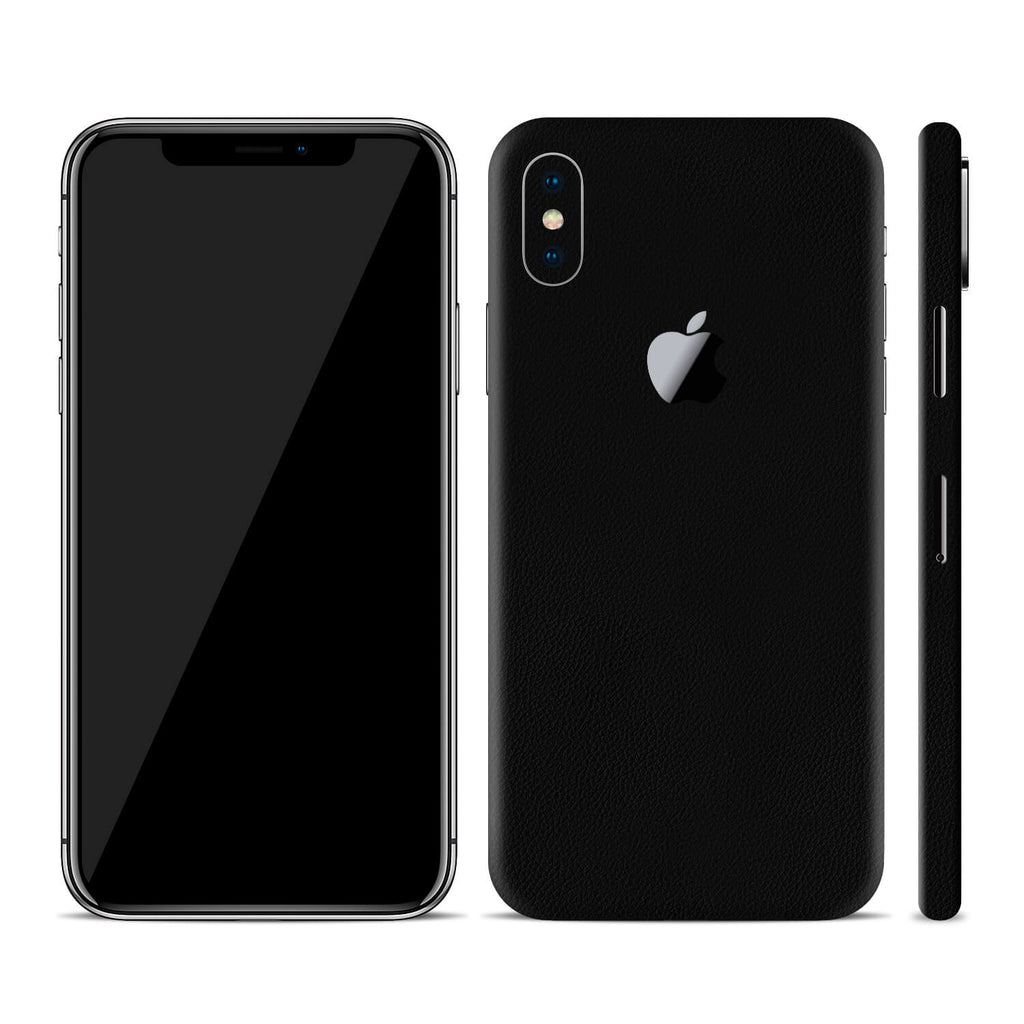 iPhone XS Black Leather Skins