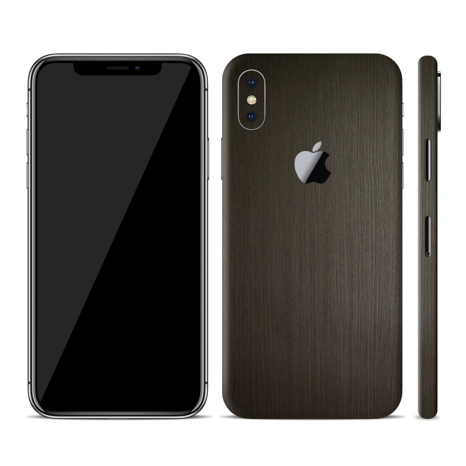 iPhone XS Silverblack Wood Skins