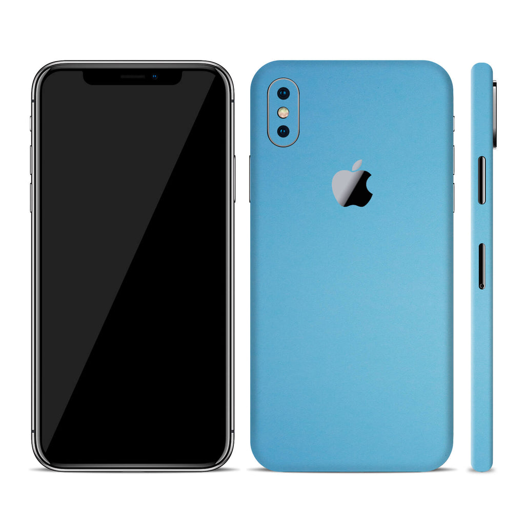 iPhone XS Textured Matt Light Blue Skins