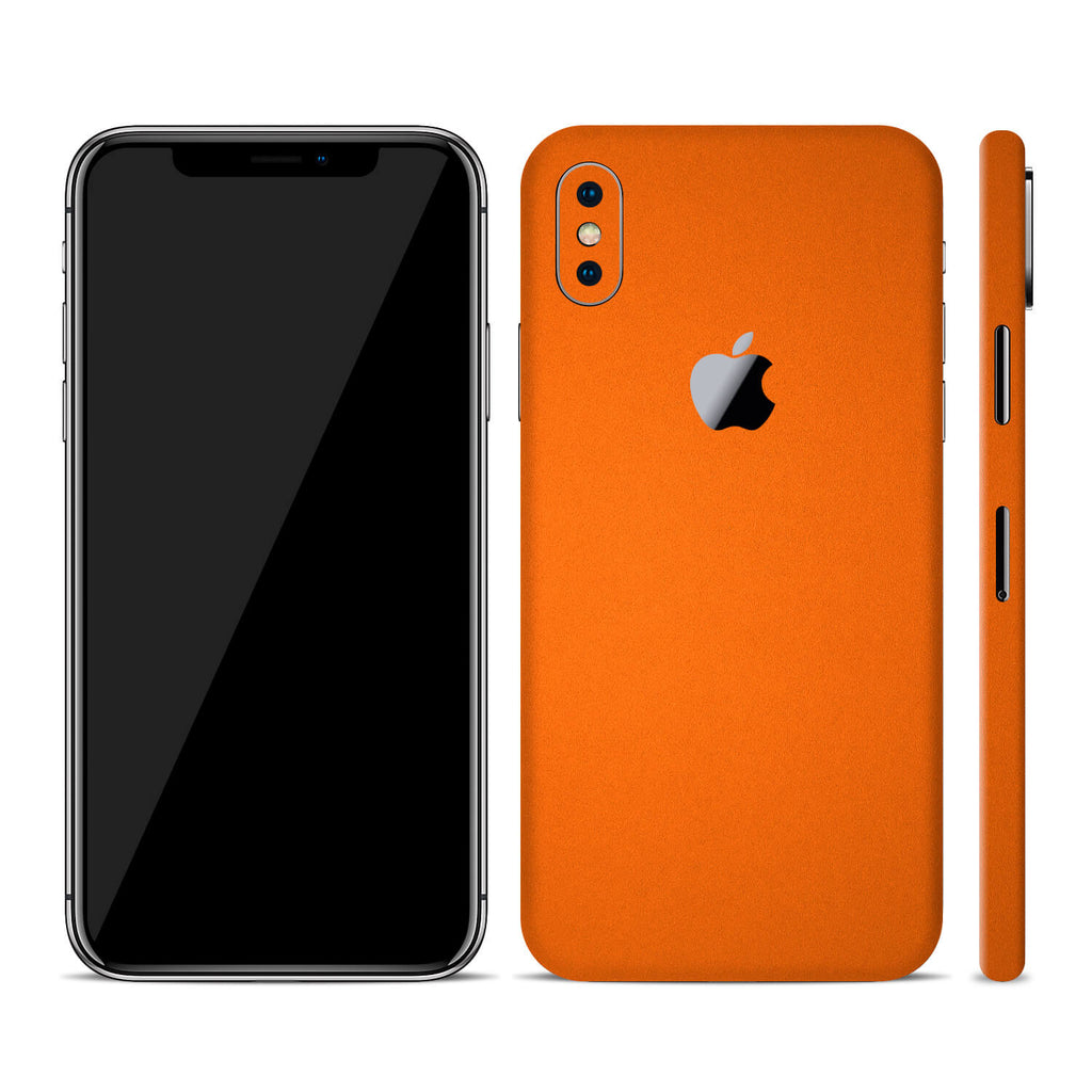 iPhone XS Textured Matt Orange Skins