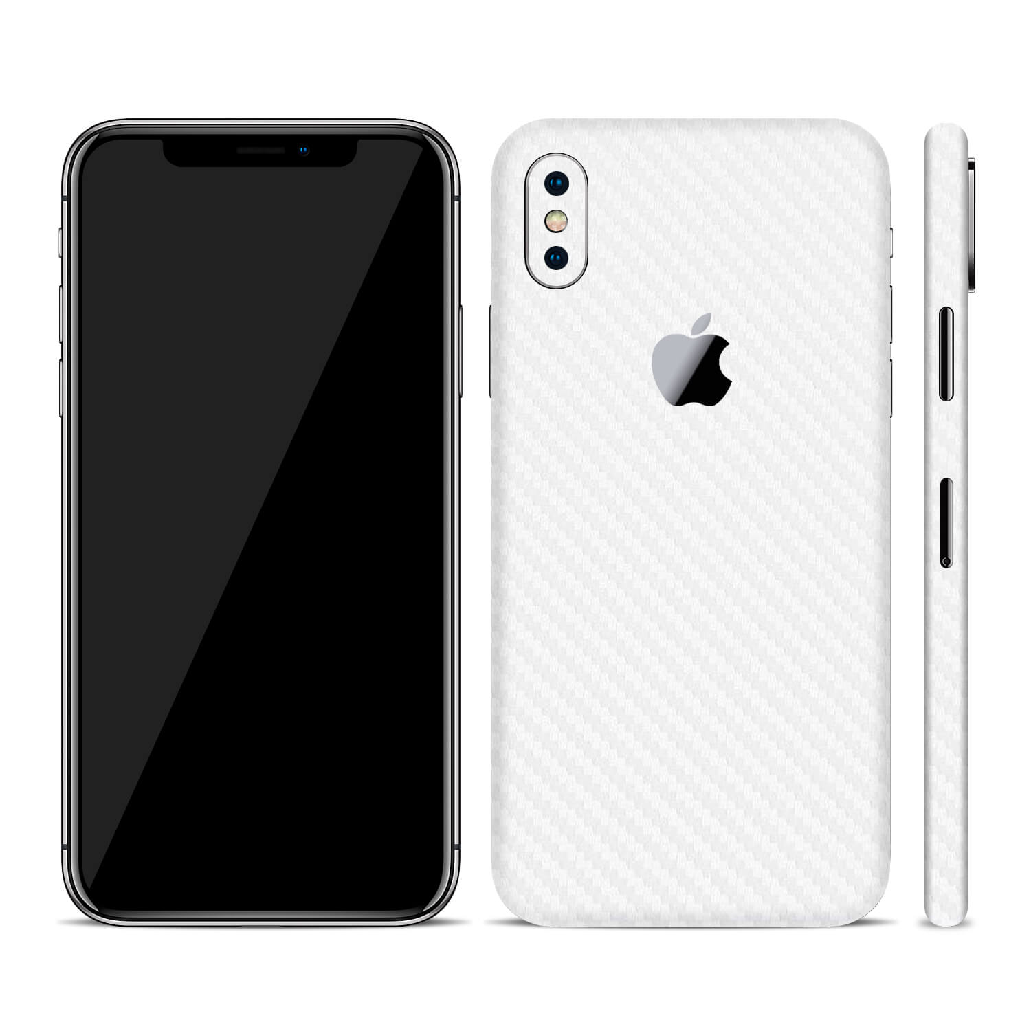 iPhone XS White Carbon Fibre Skins
