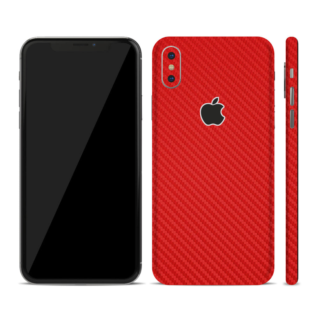 iPhone X Red Carbon Fibre Skins