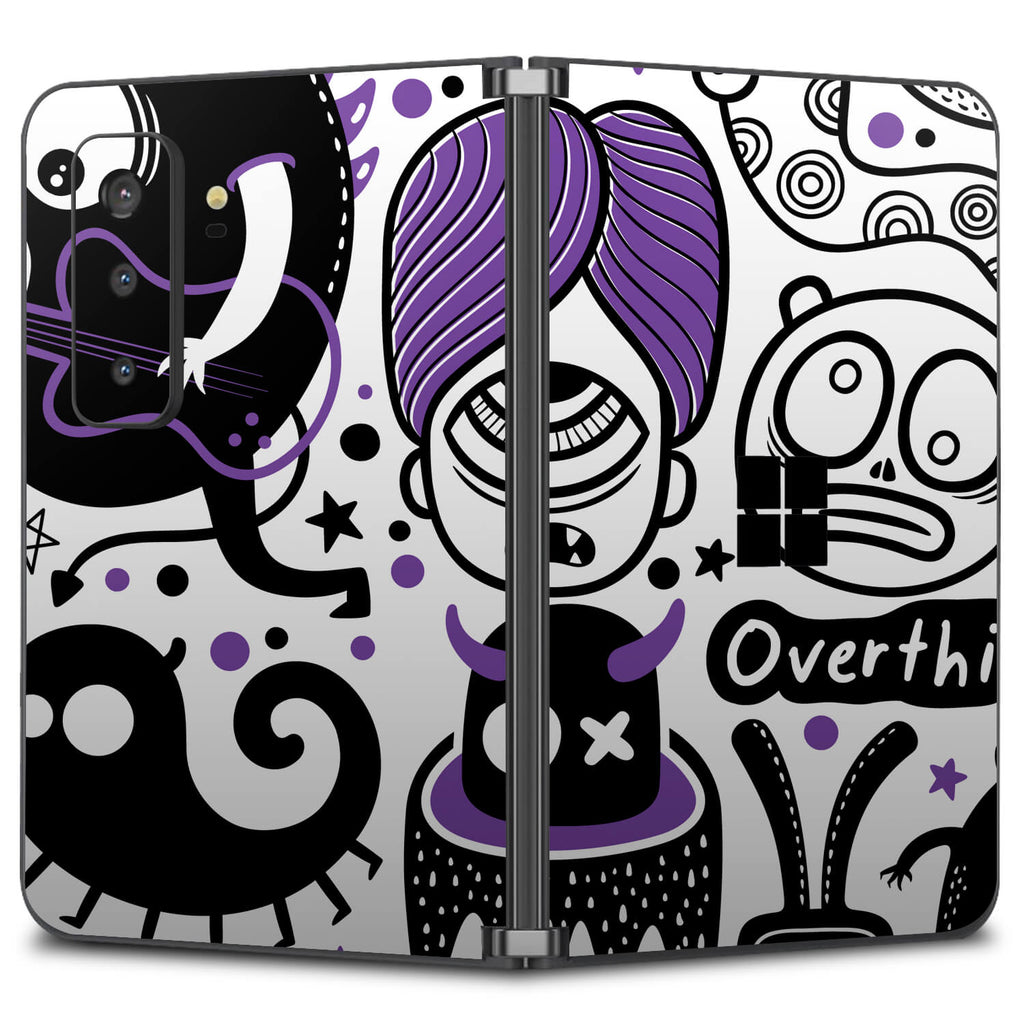Microsoft Surface Duo Doodles monster purple skinsDoodles monster purple skins