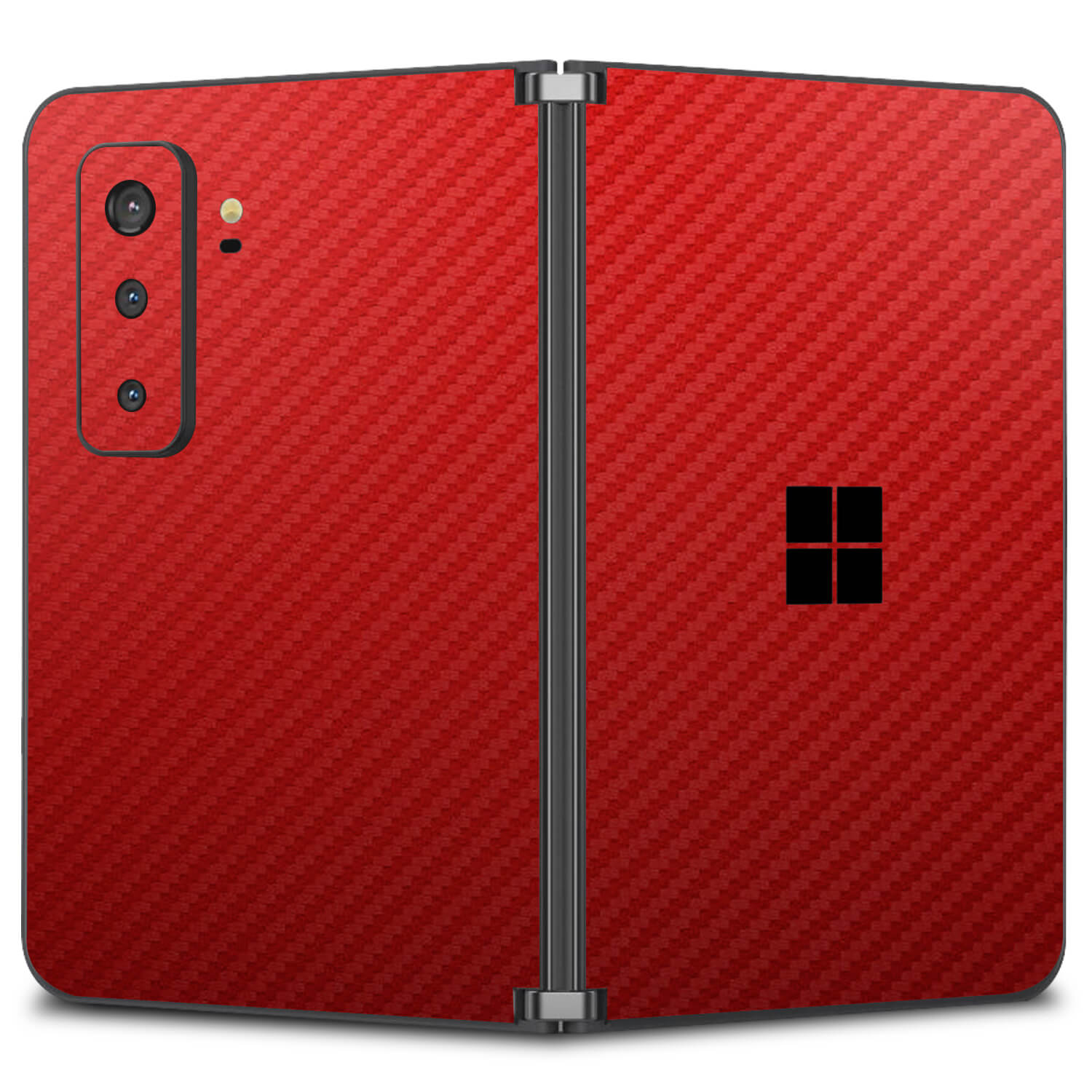 Microsoft Surface Duo 2 Red carbon fibre skins