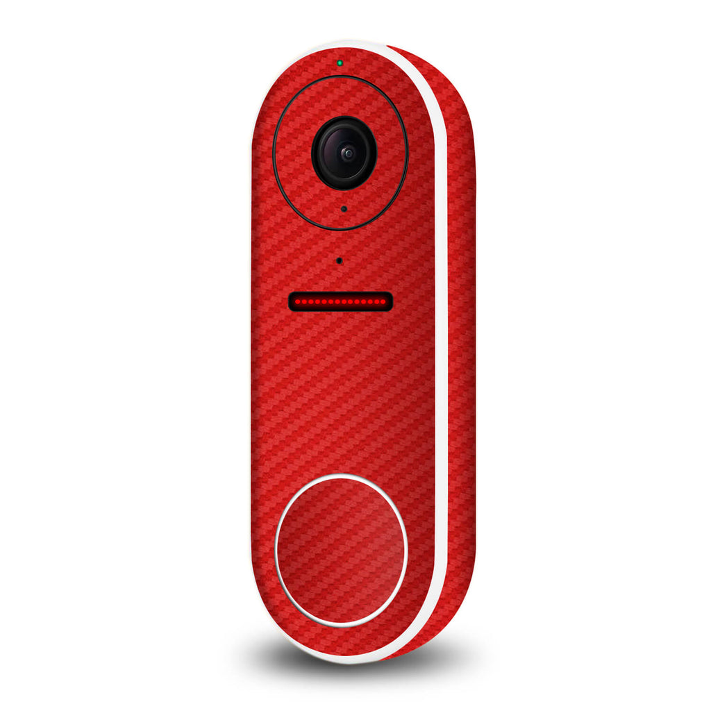 Google Nest Hello Video Doorbell Red Carbon Fibre Skins