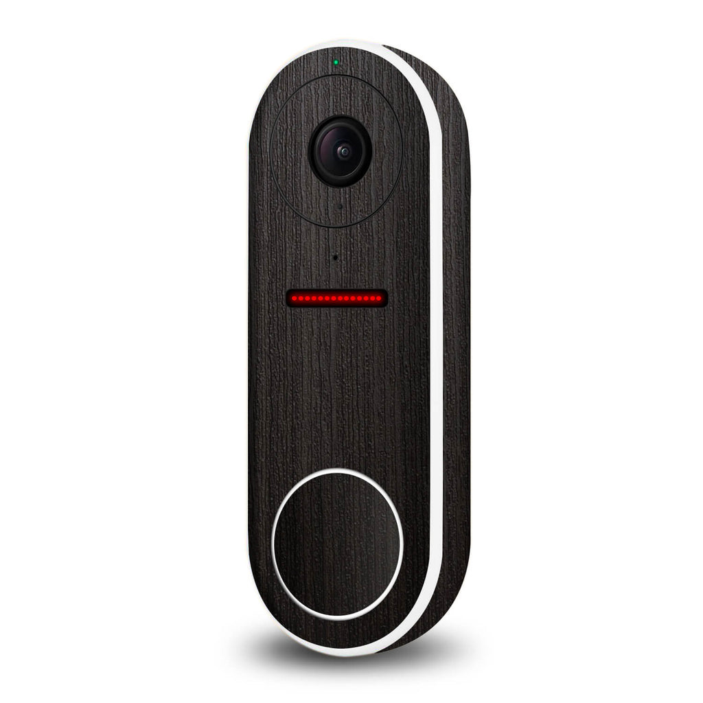 Google Nest Hello Video Doorbell Silverblack Wood Skins