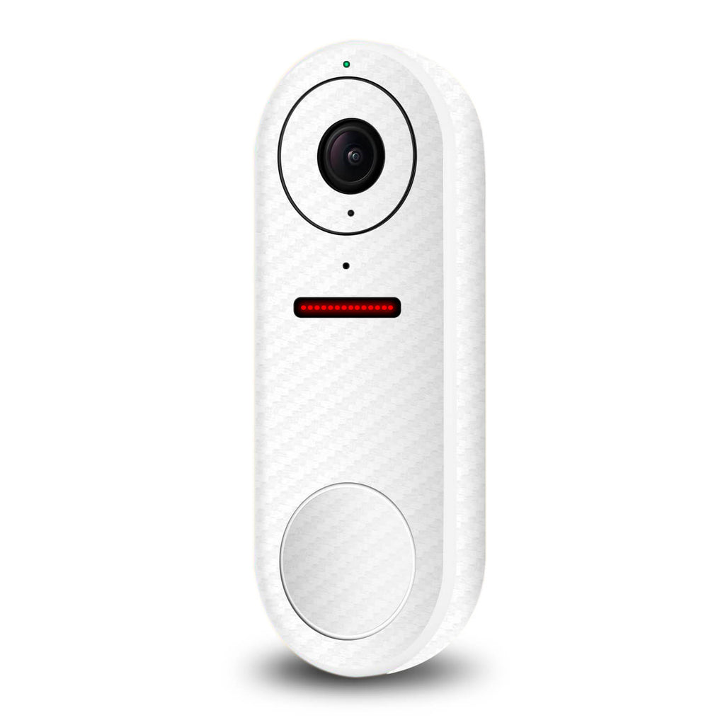 Google Nest Hello Video Doorbell White Carbon Fibre Skins