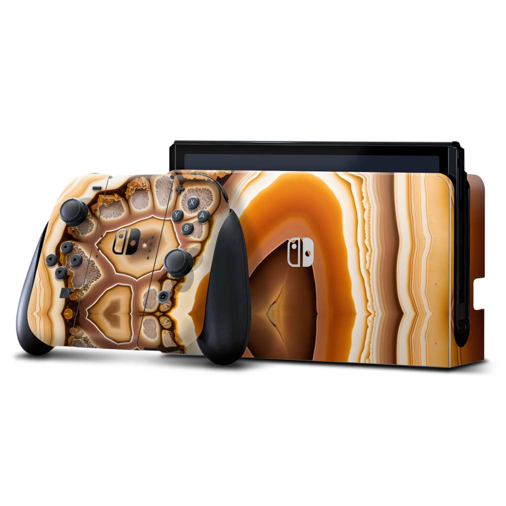 Nintendo Switch OLED Amber onyx skins