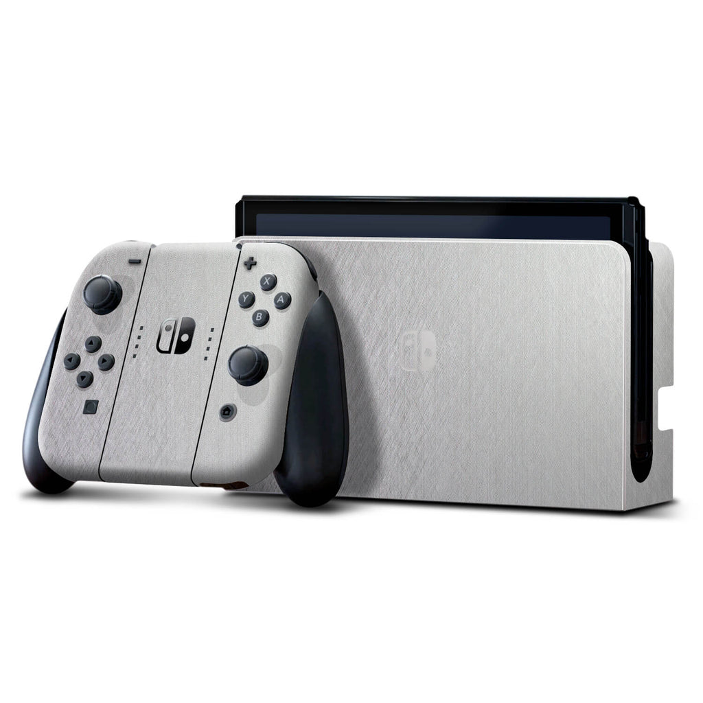 Nintendo Switch OLED Brushed aluminium skins