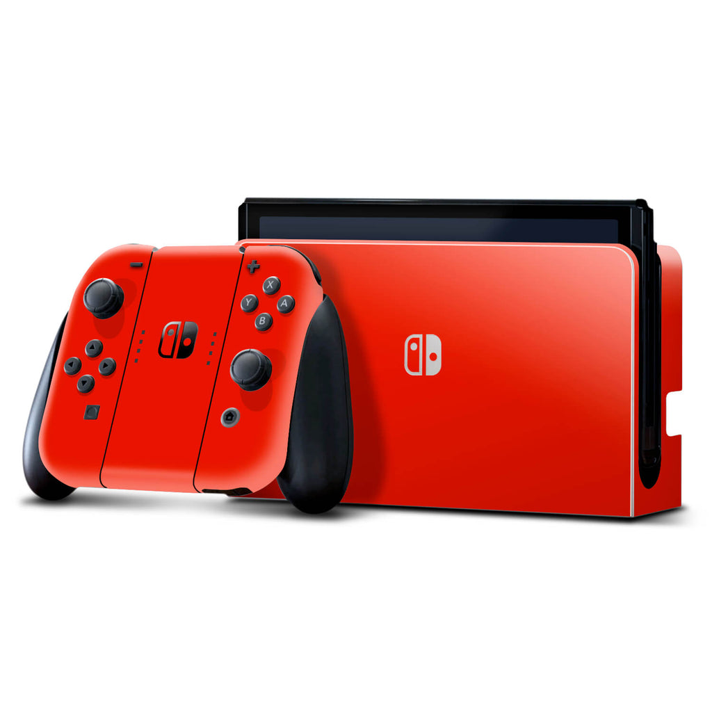 Nintendo Switch OLED Dragon red gloss skins