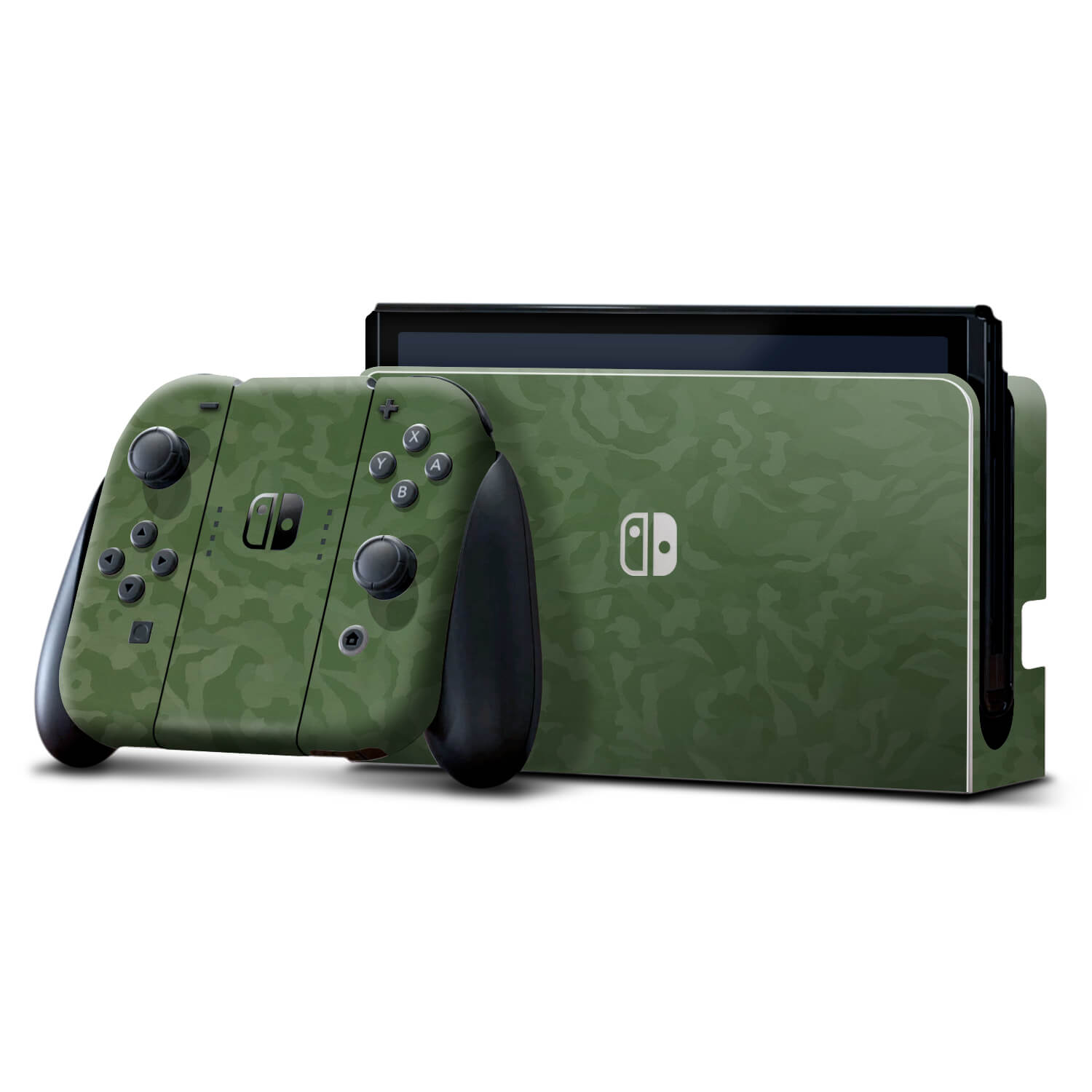 Nintendo Switch OLED Green camo skins