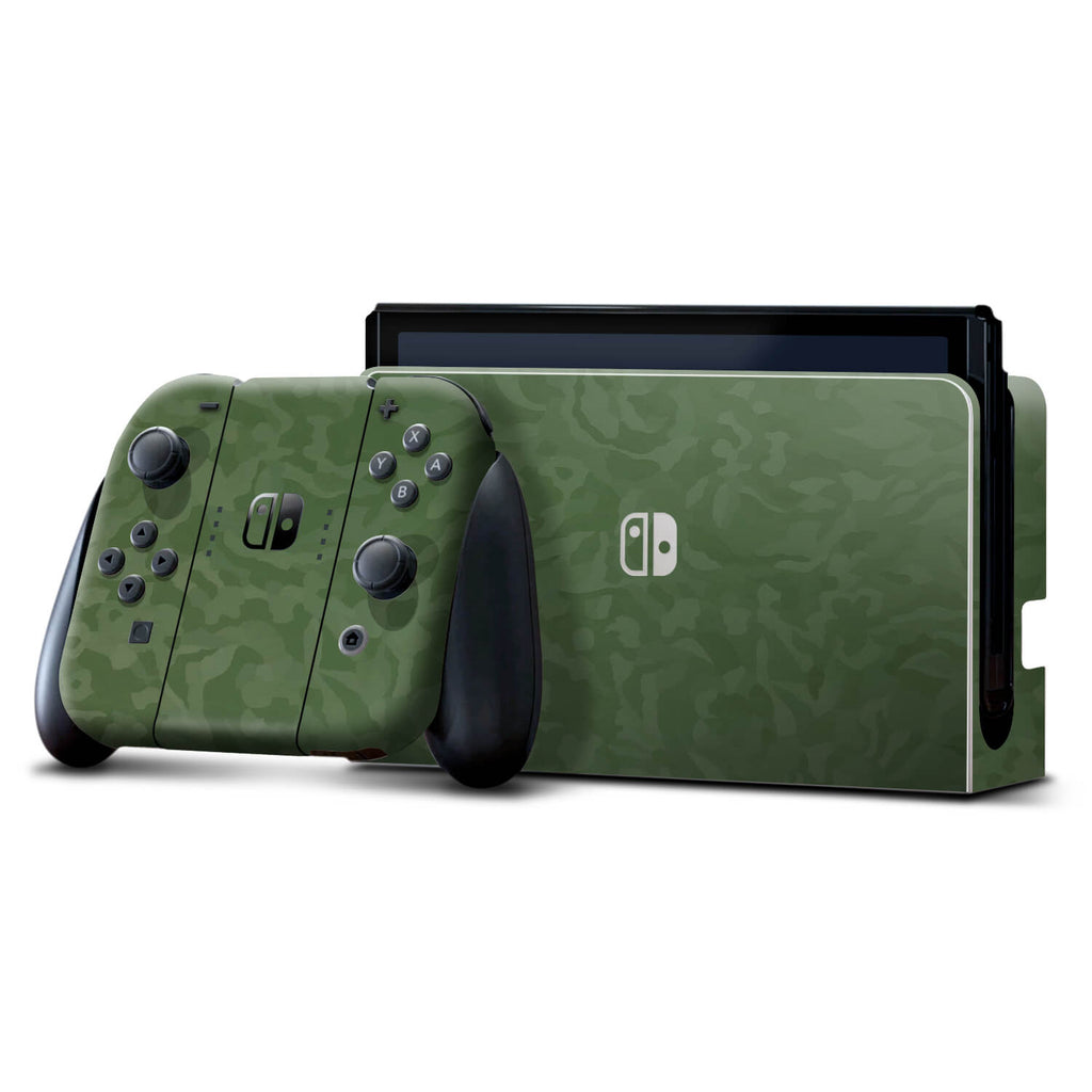 Nintendo Switch OLED Green camo skins
