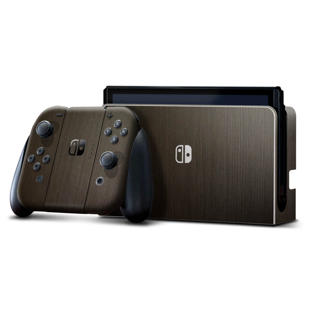 Nintendo Switch OLED Silverblack wood skins