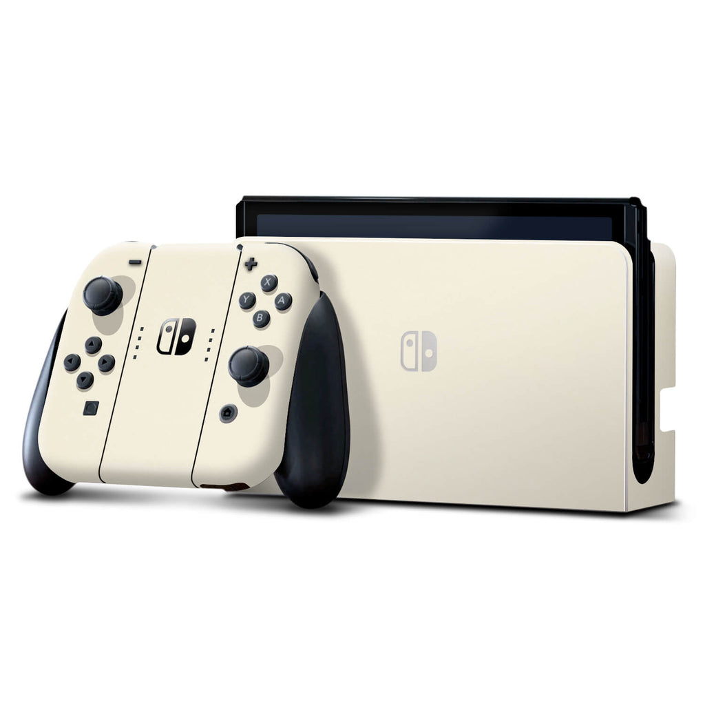 Nintendo Switch OLED Textured matt cream skins