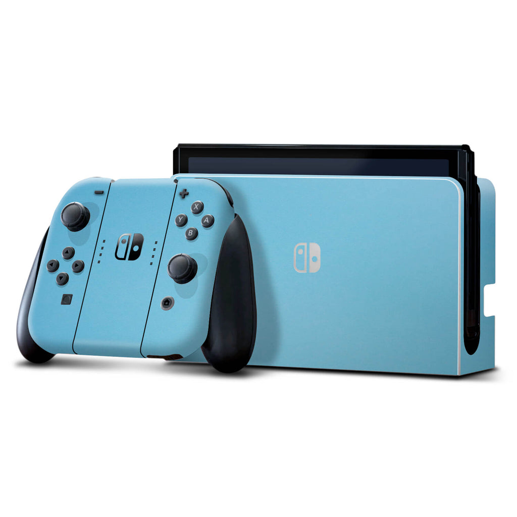 Nintendo Switch OLED Textured matt light blue skins