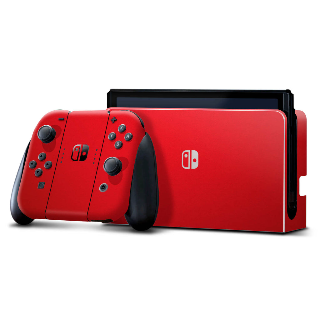 Nintendo Switch OLED Textured matt red skins